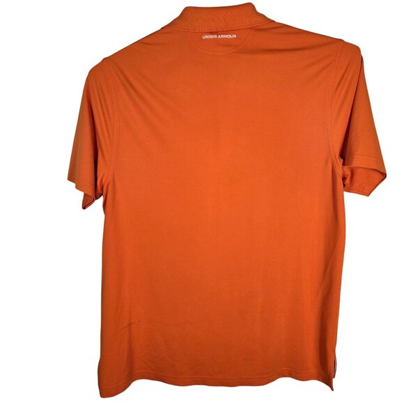 Under Armour Loose Heat Gear Polo Shirt‎ XL Men's Orange Short Sleeve - Picture 3 of 9